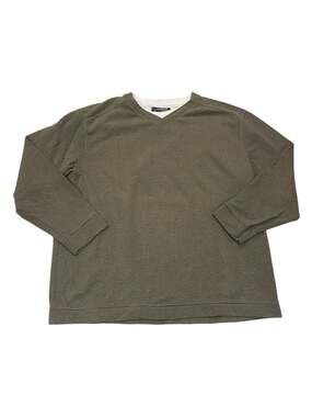 Method Olive Green Waffle Knit Thermal Long Sleeve V-Neck Shirt Men's Size XL